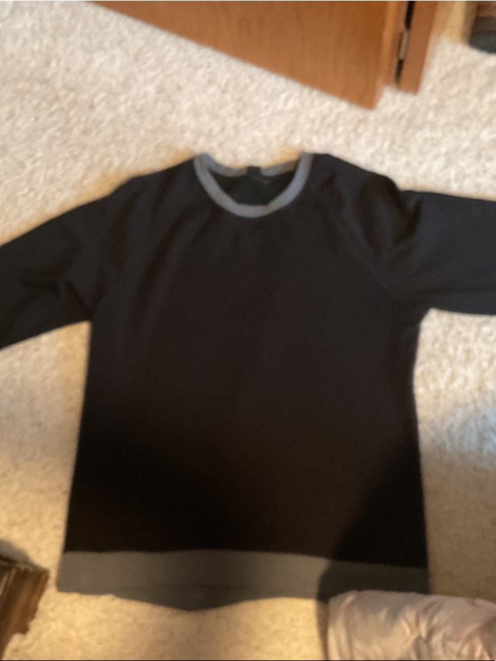 Classic Black Crewneck Sweatshirt with Gray Trim